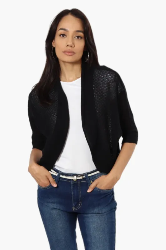 Impress 3/4 Sleeve Shrug Cardigan - Black sold by Fairweather