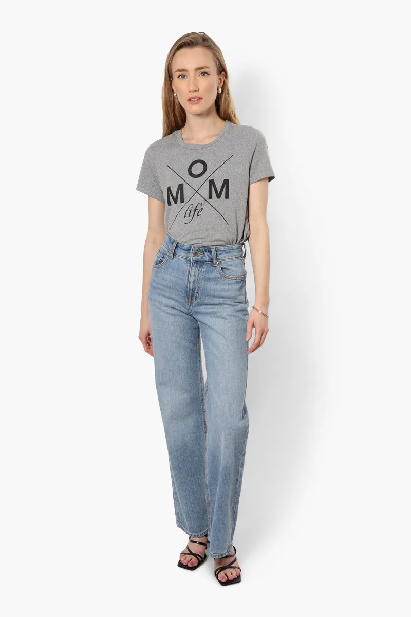 Magazine Mom Life Printed High Low Tee - Grey sold by Fairweather product image thumbnail 2