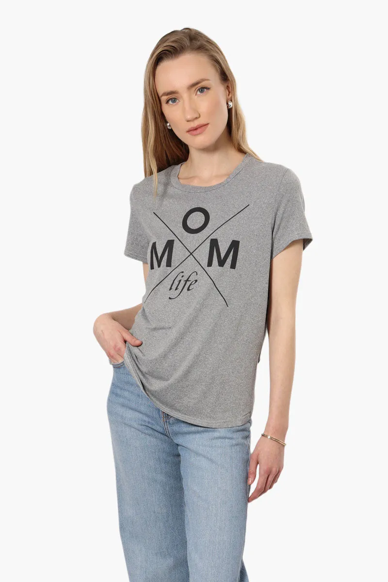 Magazine Mom Life Printed High Low Tee - Grey sold by Fairweather