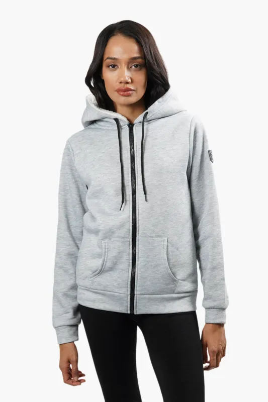 Fahrenheit Sherpa Lined Front Zip Hoodie - Grey sold by Fairweather