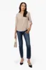 Beechers Brook Solid Roll Up Sleeve Necklace Blouse - Beige sold by Fairweather