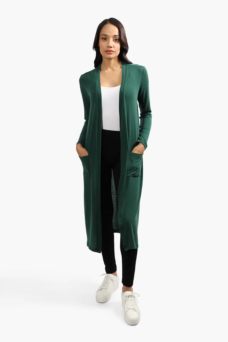 Majora Long Sleeve Open Front Cardigan - Green sold by Fairweather product image thumbnail 2
