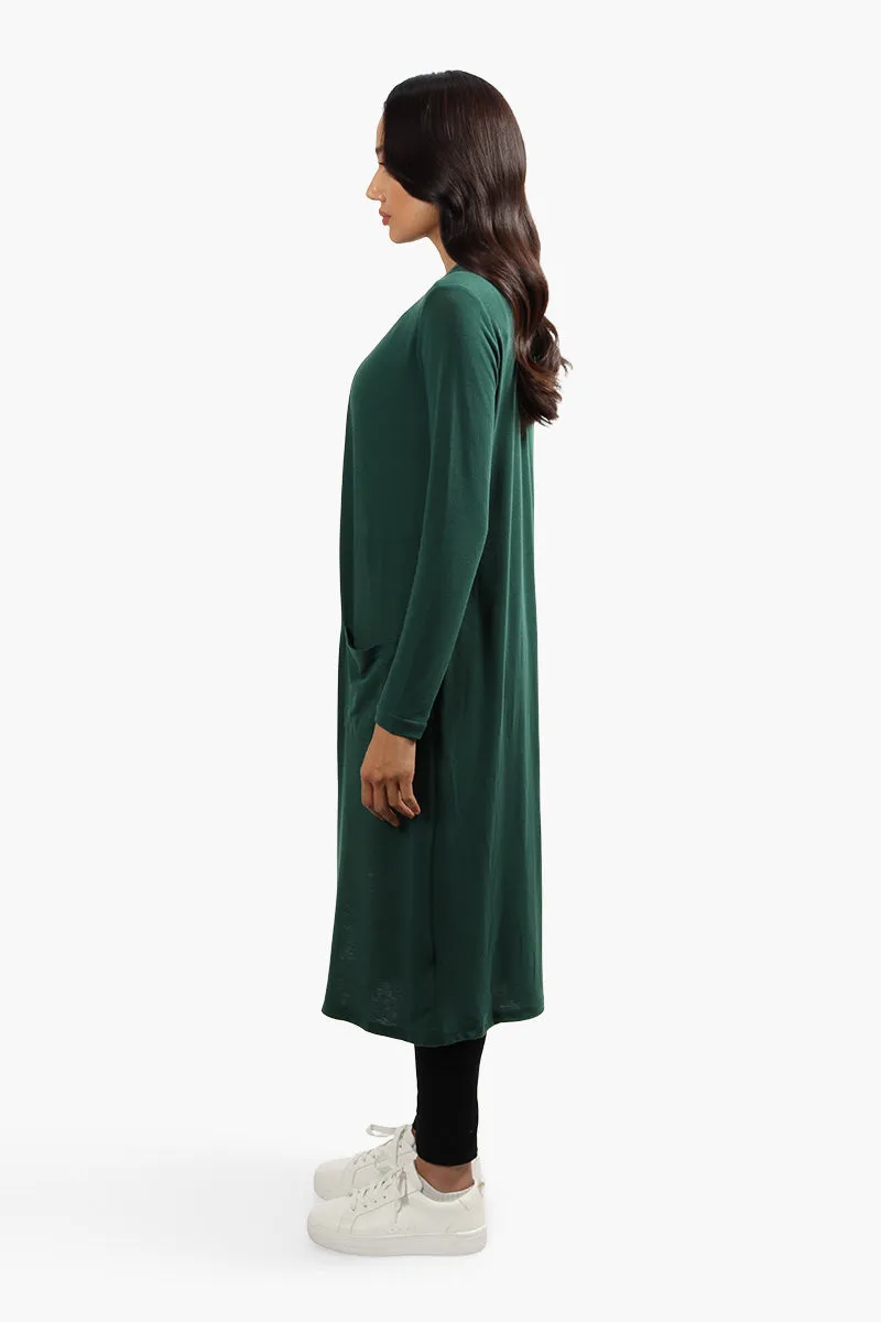 Majora Long Sleeve Open Front Cardigan - Green sold by Fairweather product image thumbnail 3