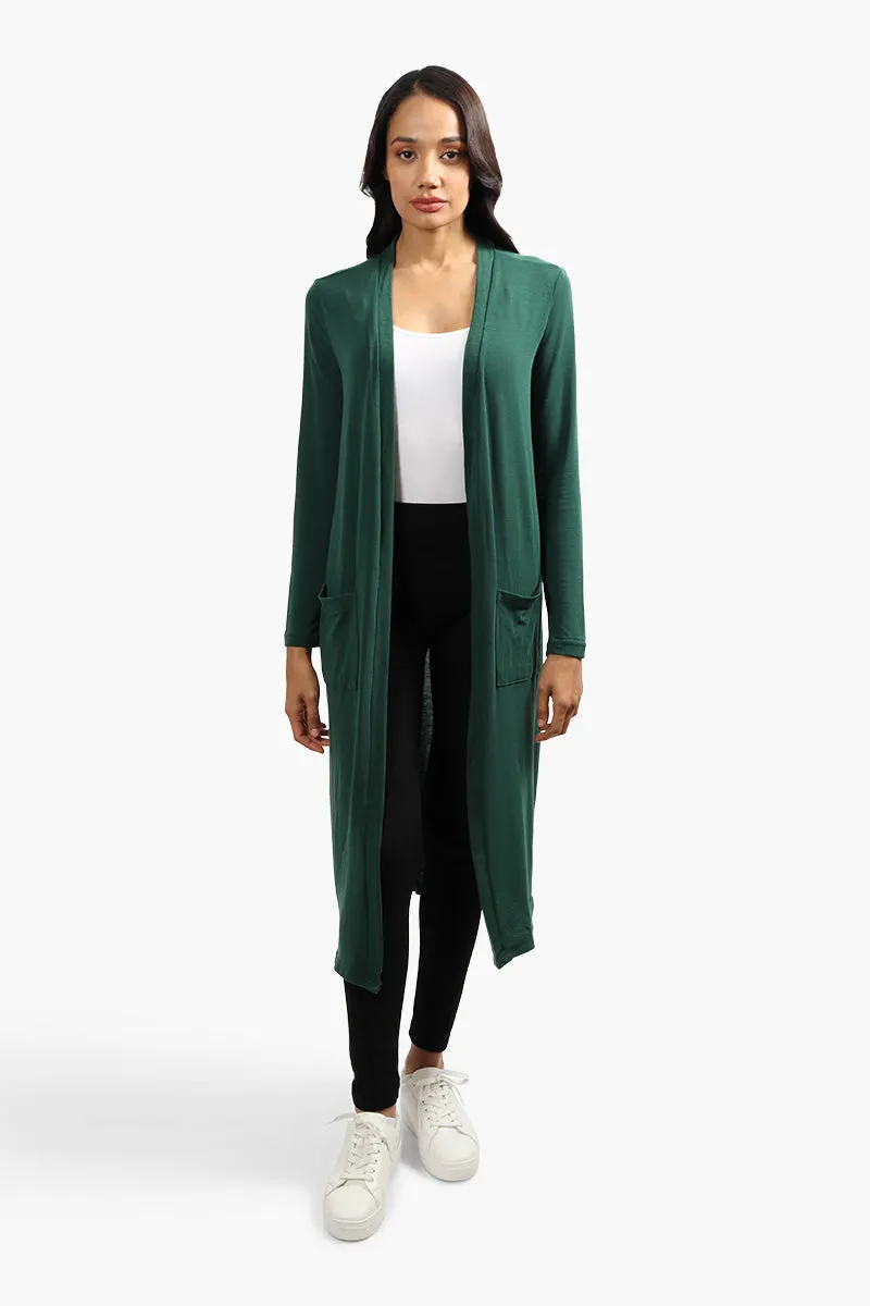 Majora Long Sleeve Open Front Cardigan - Green sold by Fairweather