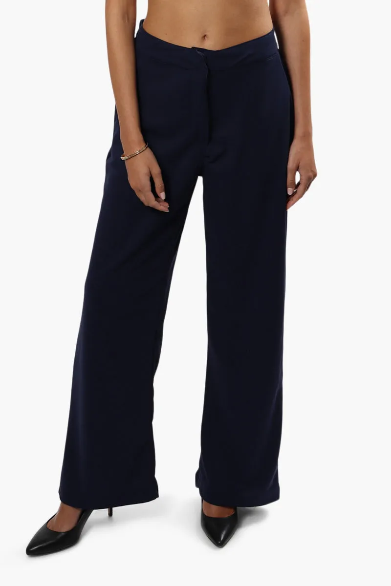 Limite Solid Wide Leg Pants - Navy sold by Fairweather
