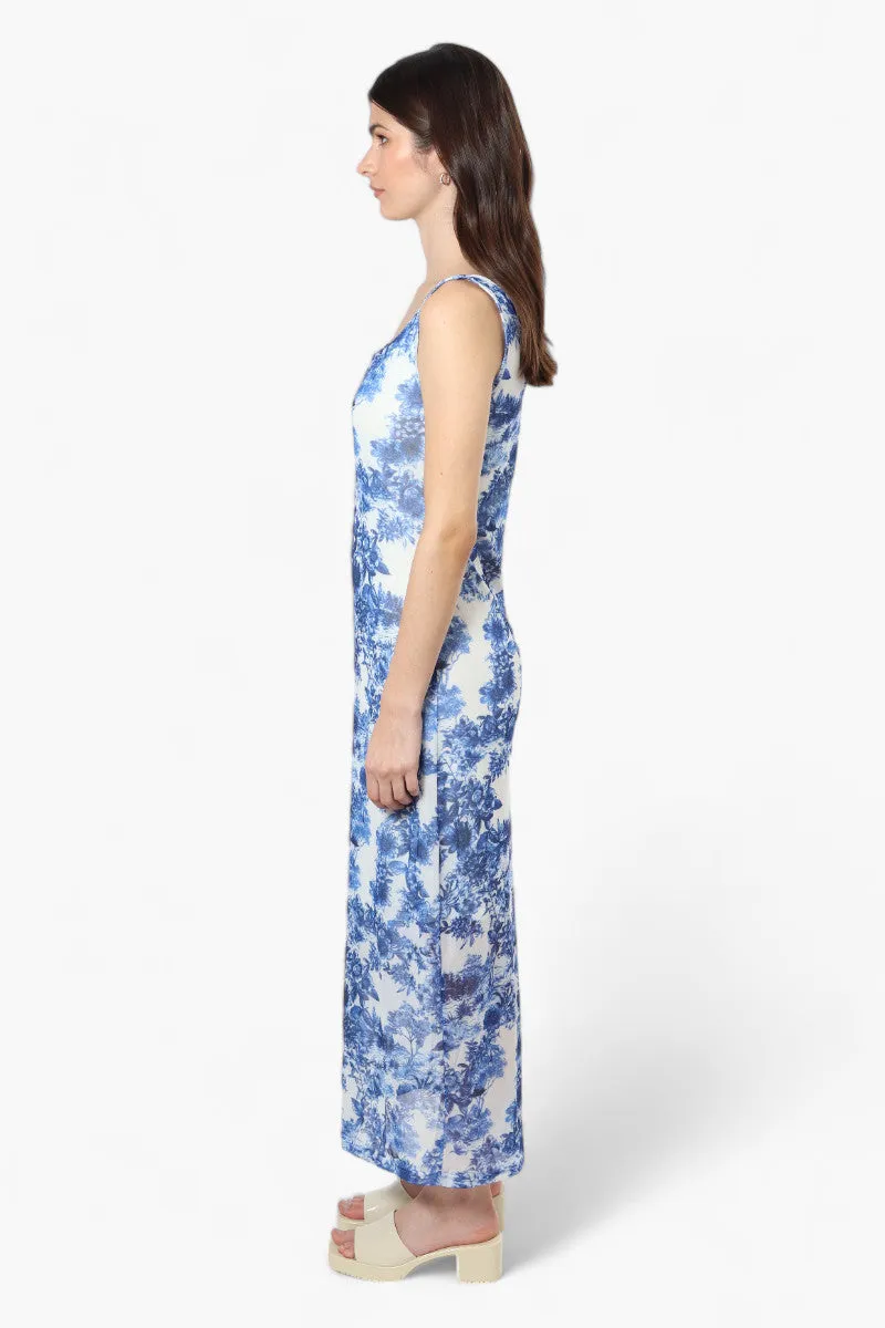 Majora Floral Mesh Maxi Dress - Blue sold by Fairweather product image thumbnail 3
