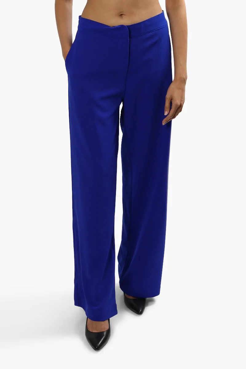 Limite Solid Wide Leg Pants - Blue sold by Fairweather