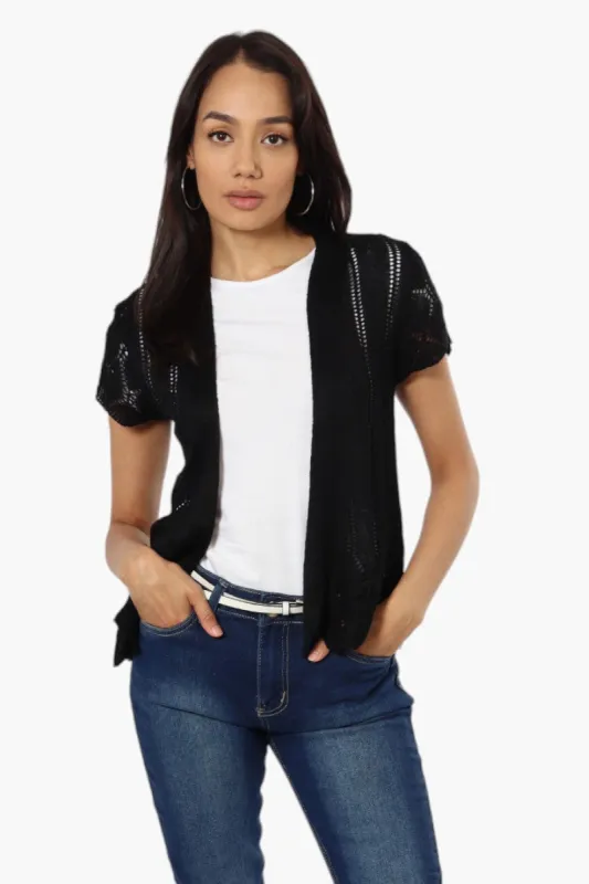 Impress Knit Cap Sleeve Shrug Cardigan - Black sold by Fairweather