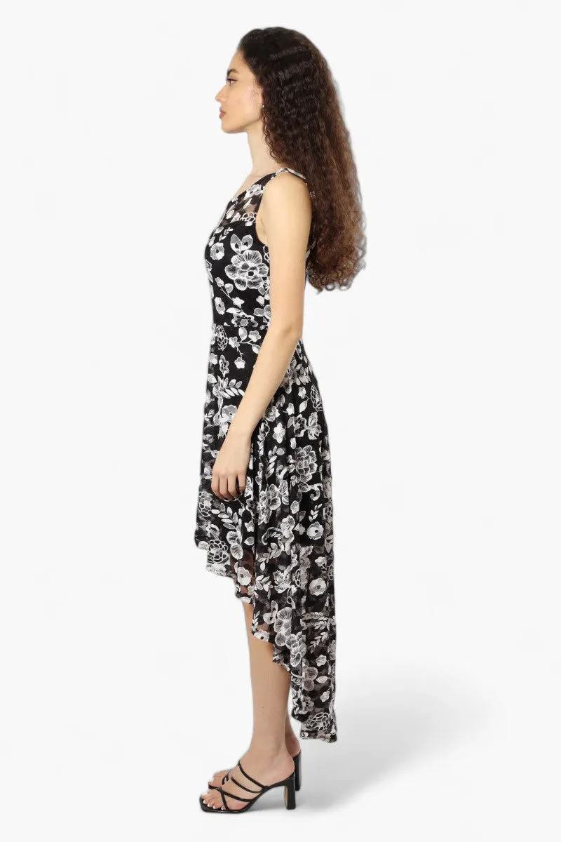 Limite Lace Floral High Low Cocktail Dress - Black sold by Fairweather product image thumbnail 3