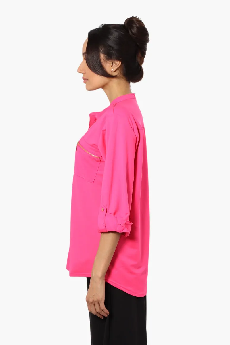 Beechers Brook Zip Pocket Roll Up Sleeve Shirt - Pink sold by Fairweather product image thumbnail 3