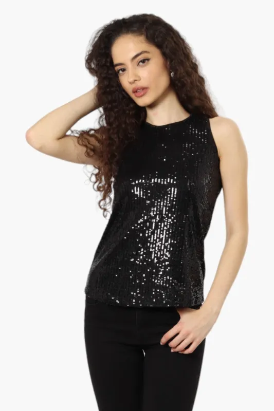Limite Sequin Tank Top - Black sold by Fairweather