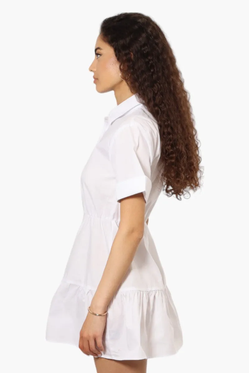 New Look Button Up Short Sleeve Day Dress - White sold by Fairweather product image thumbnail 3