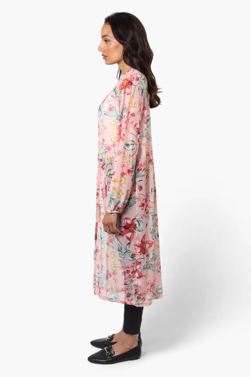 Limite Floral Sheer Duster Cardigan - Pink sold by Fairweather product image thumbnail 3
