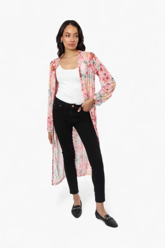 Limite Floral Sheer Duster Cardigan - Pink sold by Fairweather