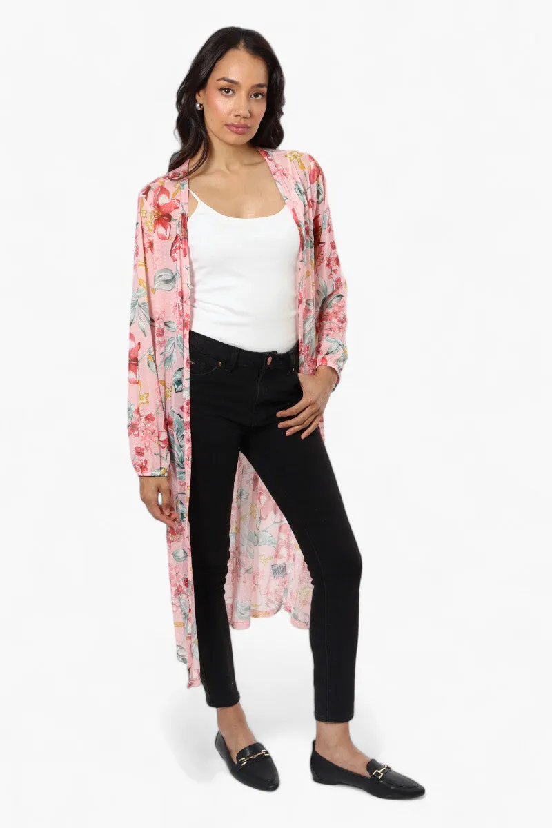 Limite Floral Sheer Duster Cardigan - Pink sold by Fairweather product image thumbnail 2