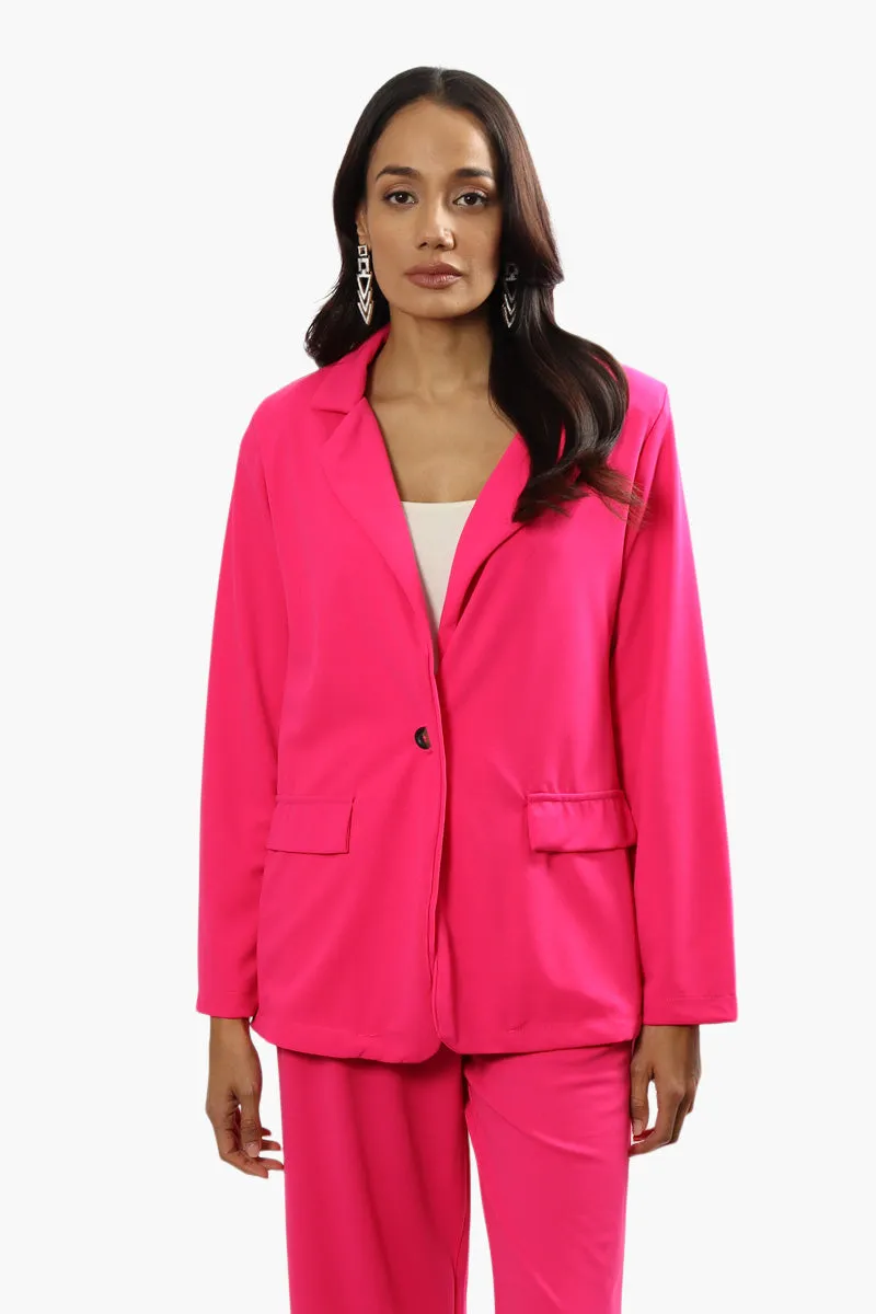 Limite Solid Single Button Blazer - Pink sold by Fairweather