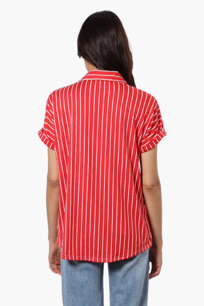 Urbanology Plaid Front Flap Pocket Shirt - Red sold by Fairweather product image thumbnail 4