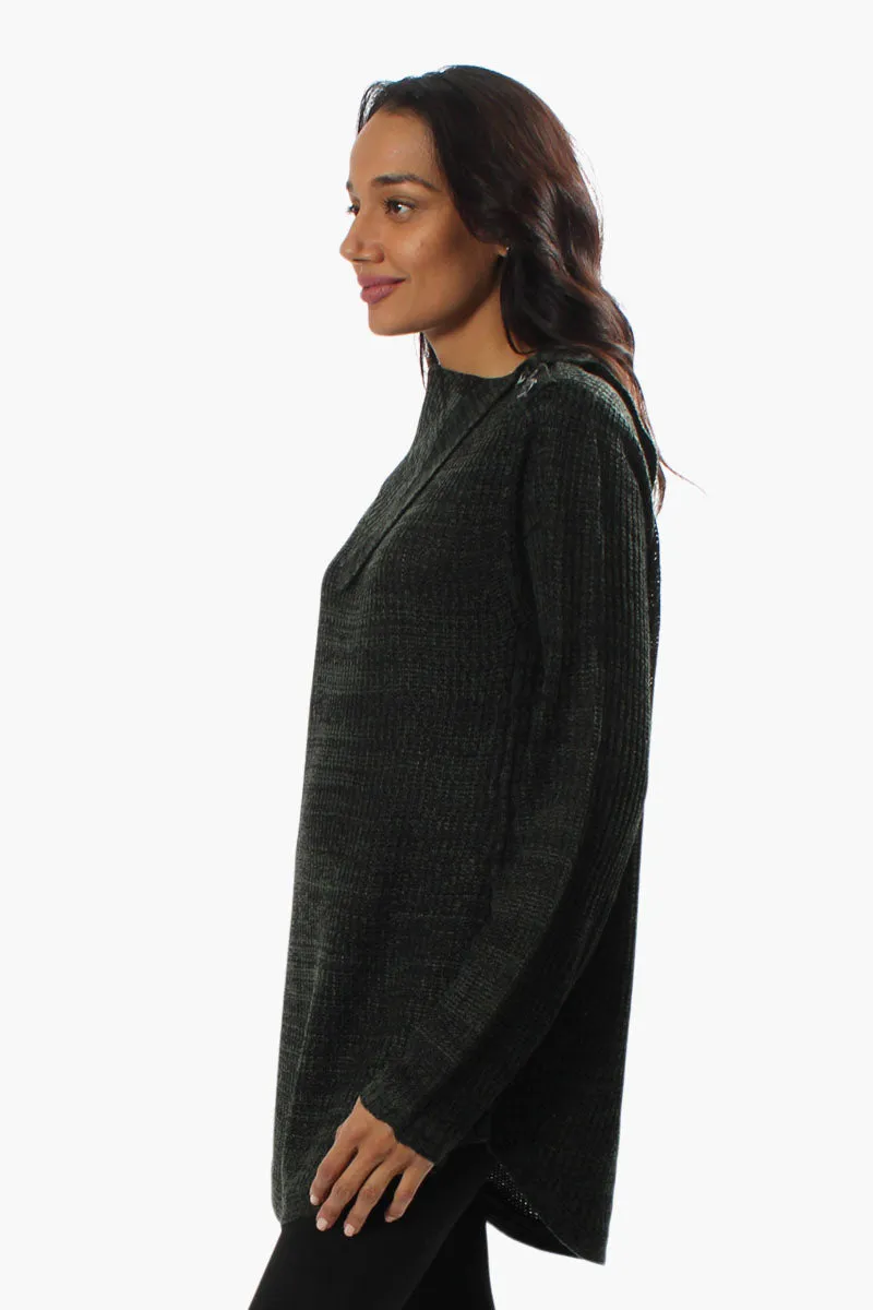 International INC Company Split Neck Knit Pullover Sweater - Olive sold by Fairweather product image thumbnail 2