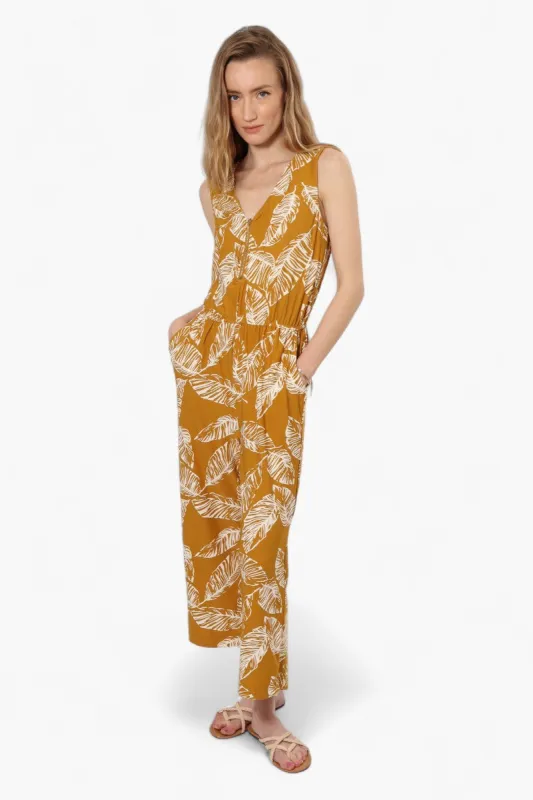 Beechers Brook Floral Sleeveless Jumpsuit - Mustard sold by Fairweather