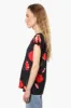 Impress Floral Cap Sleeve Shirt - Black sold by Fairweather