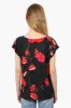 Impress Floral Cap Sleeve Shirt - Black sold by Fairweather