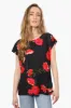 Impress Floral Cap Sleeve Shirt - Black sold by Fairweather