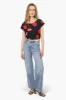 Impress Floral Cap Sleeve Shirt - Black sold by Fairweather
