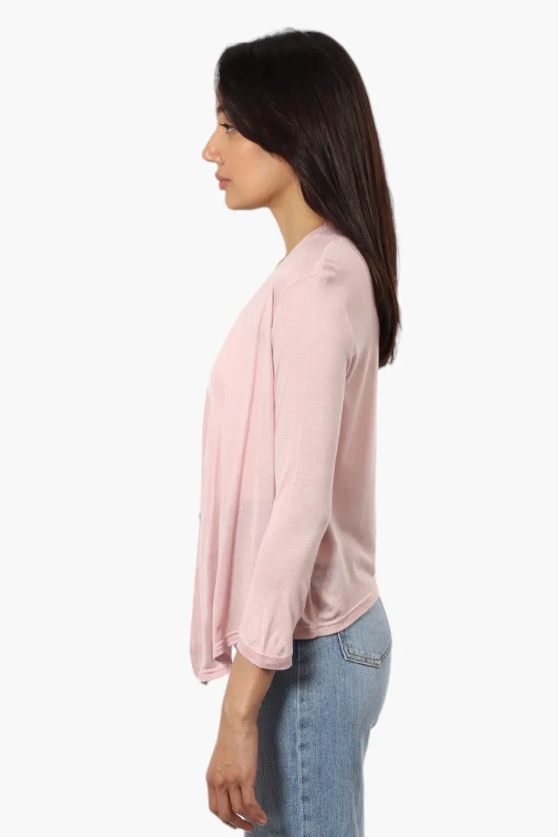 Magazine Long Sleeve Wrap Cardigan - Pink sold by Fairweather product image thumbnail 3