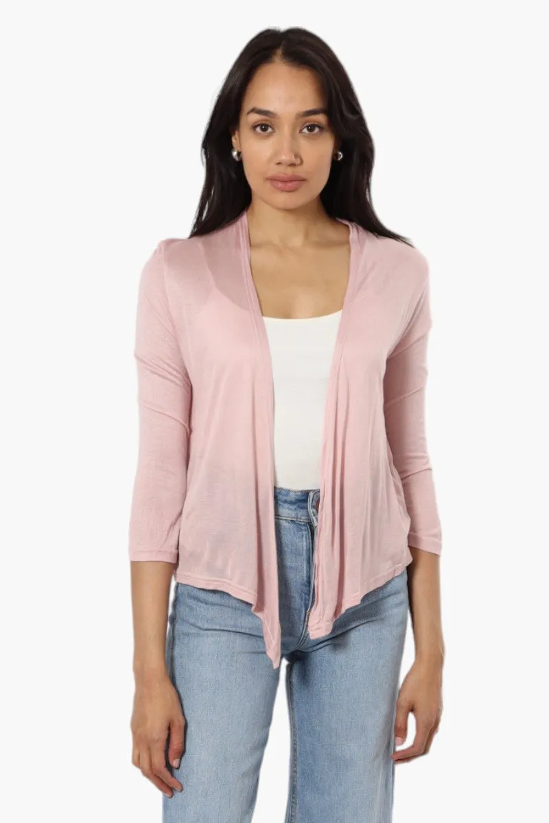 Magazine Long Sleeve Wrap Cardigan - Pink sold by Fairweather