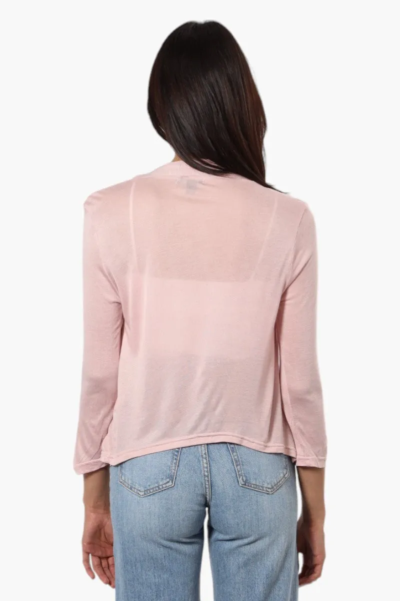 Magazine Long Sleeve Wrap Cardigan - Pink sold by Fairweather product image thumbnail 4