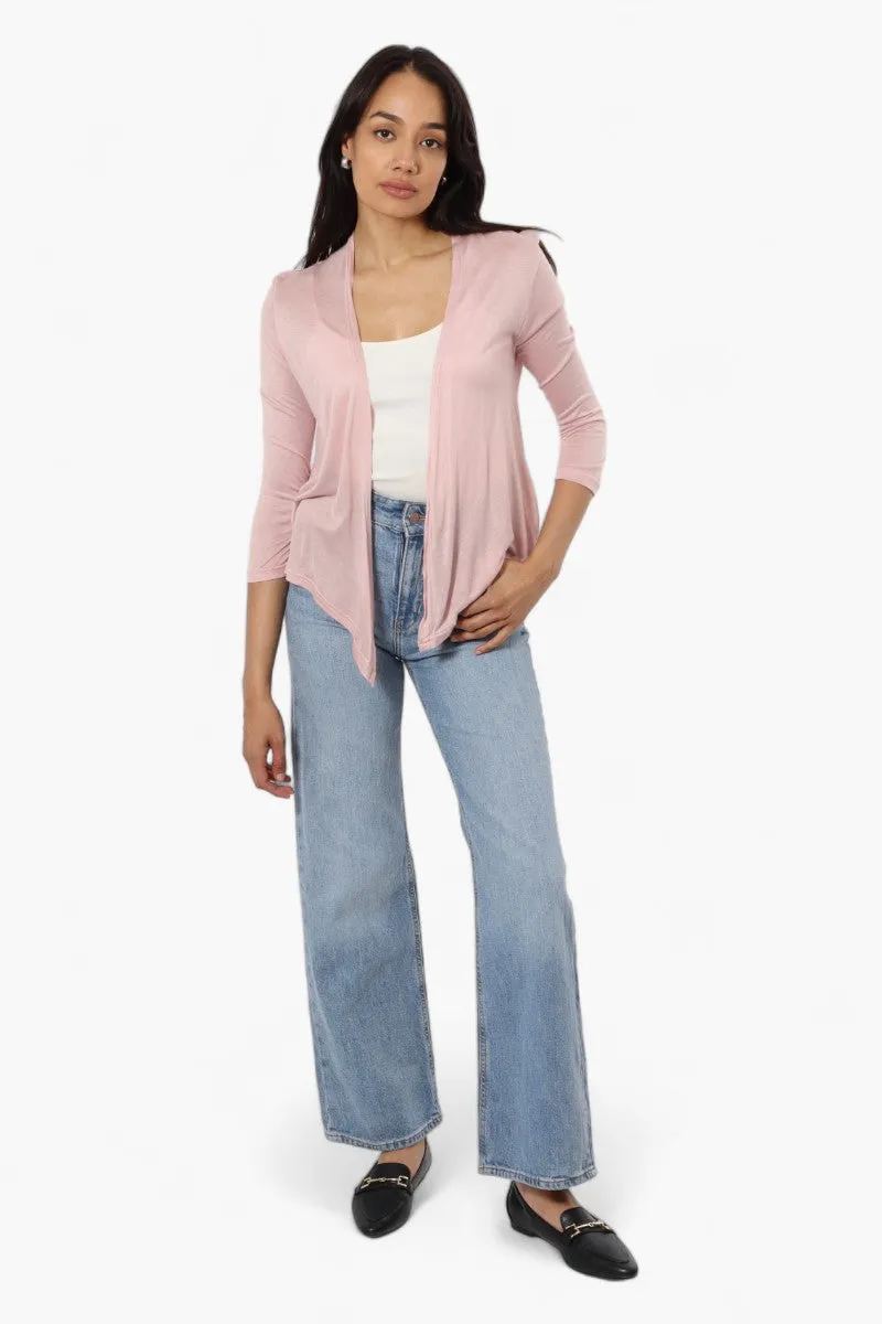 Magazine Long Sleeve Wrap Cardigan - Pink sold by Fairweather product image thumbnail 2