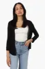 Magazine Long Sleeve Wrap Cardigan - Black sold by Fairweather
