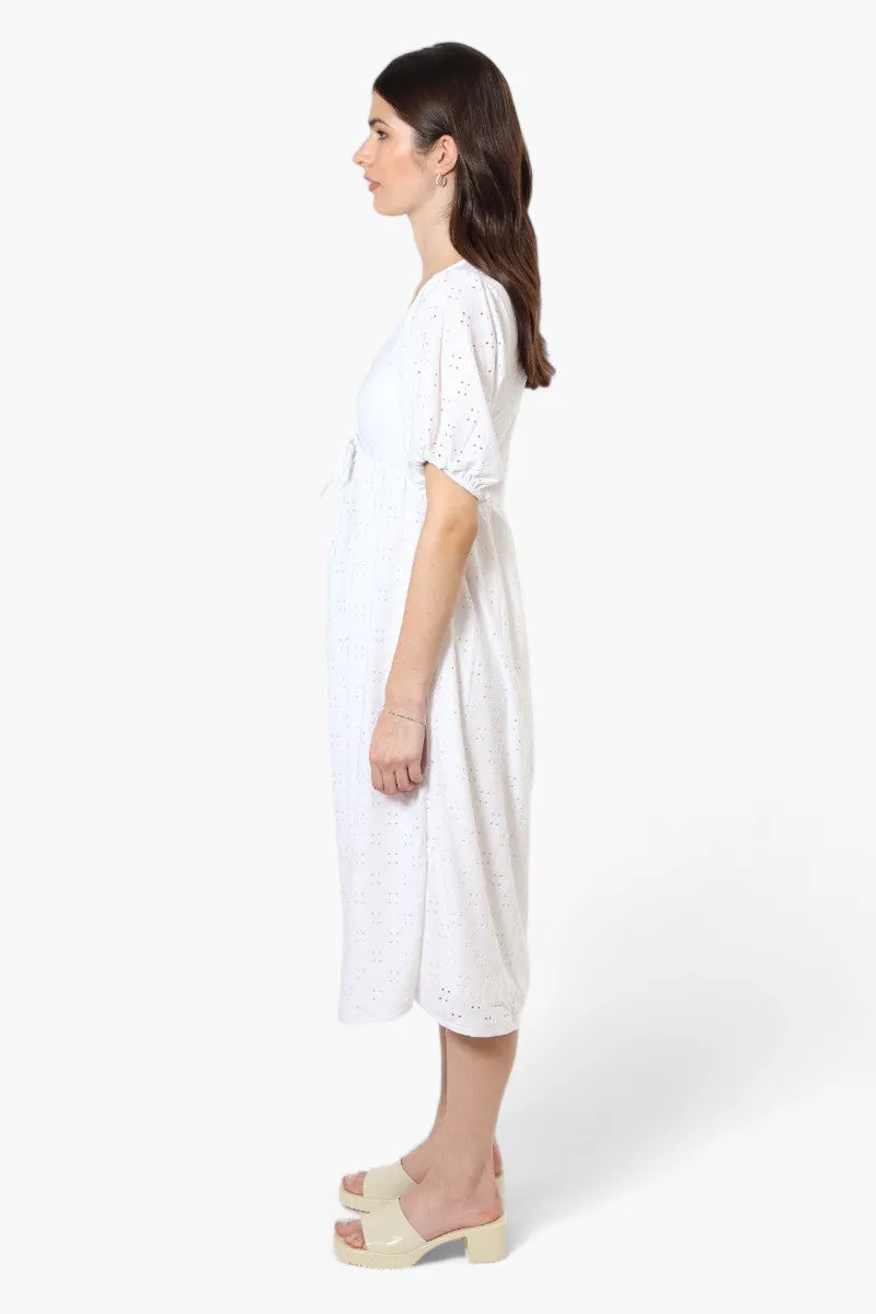 Urbanology Front Tie Puff Sleeve Maxi Dress - White sold by Fairweather product image thumbnail 3