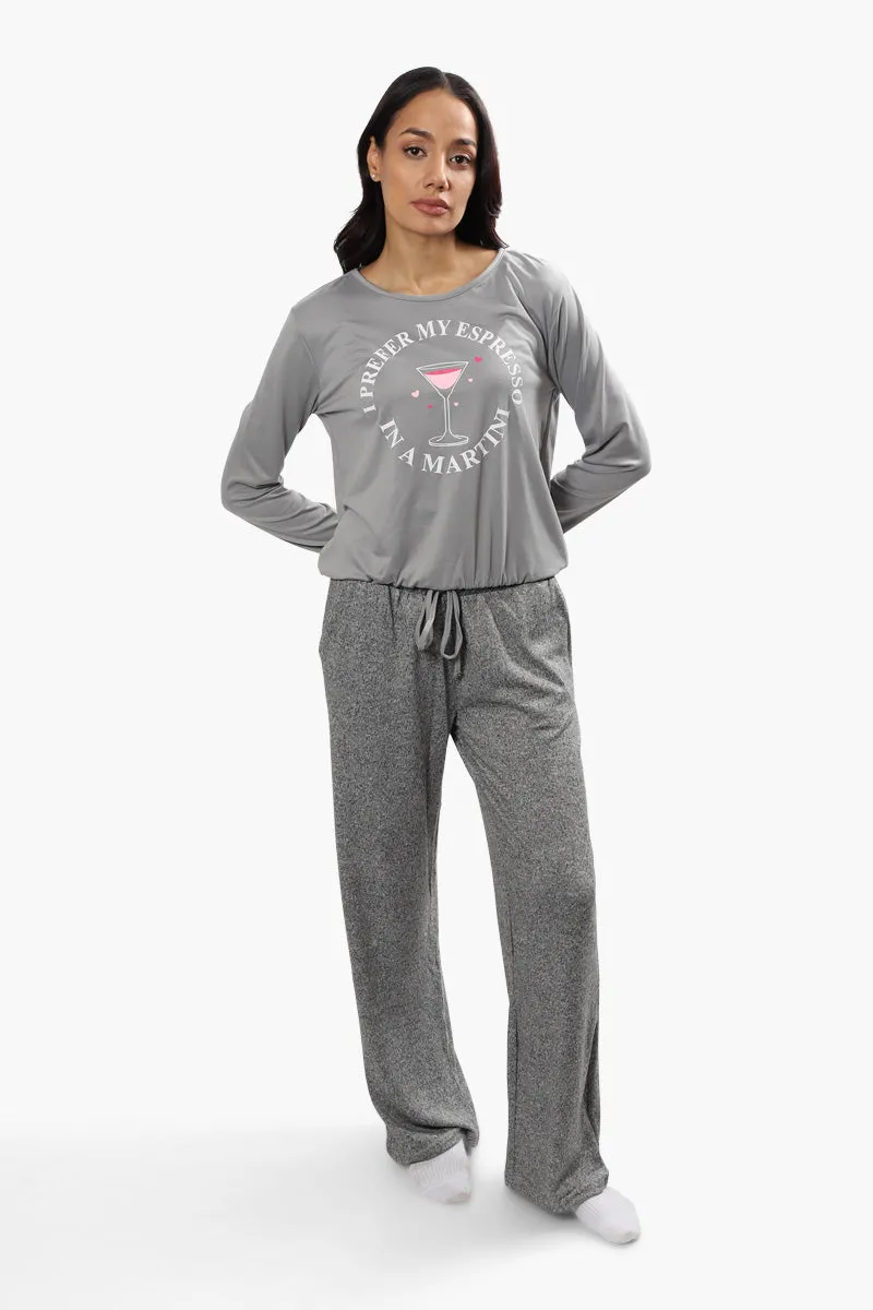 Cuddly Canuckies Martini Print Pajama Top - Grey sold by Fairweather product image thumbnail 2