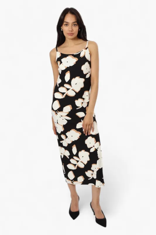 Majora Floral Spaghetti Strap Maxi Dress - Black sold by Fairweather