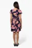 International INC Company Floral Belted Crossover Day Dress - Navy sold by Fairweather
