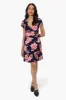 International INC Company Floral Belted Crossover Day Dress - Navy sold by Fairweather