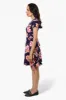 International INC Company Floral Belted Crossover Day Dress - Navy sold by Fairweather