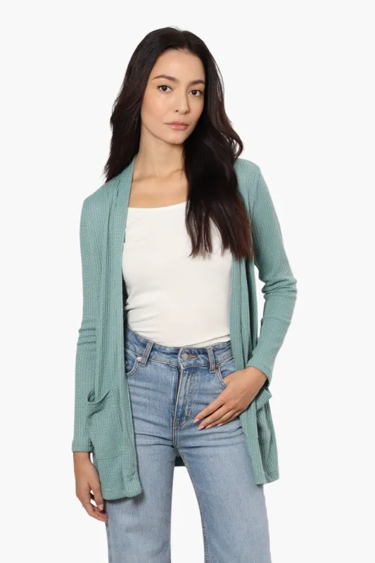 International INC Company Long Sleeve Open Wrap Cardigan - Teal sold by Fairweather