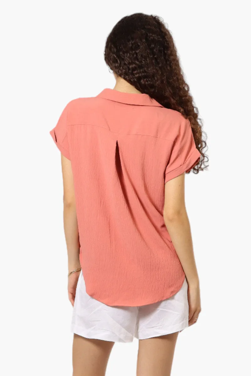 Urbanology Button Up Cap Sleeve Blouse - Pink sold by Fairweather product image thumbnail 4