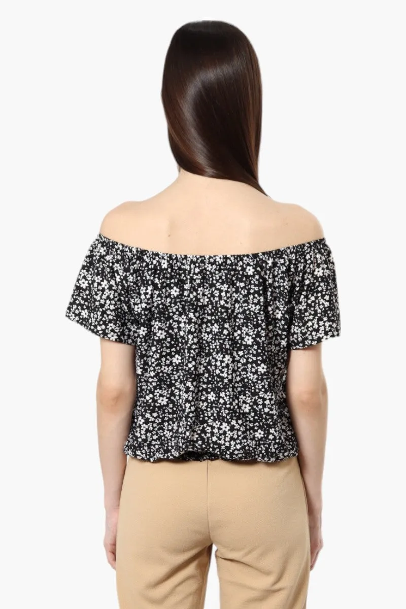 International INC Company Floral Button Down Blouse - Black sold by Fairweather product image thumbnail 4