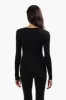 Limite Ribbed Keyhole Shoulder Pullover Sweater - Black sold by Fairweather