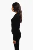 Limite Ribbed Keyhole Shoulder Pullover Sweater - Black sold by Fairweather