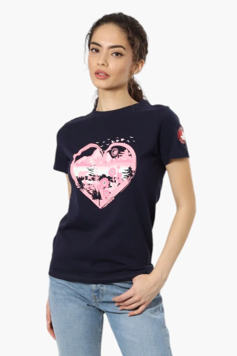 Canada Weather Gear Heart Print Tee - Navy sold by Fairweather