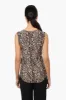 International INC Company Leopard Print Front Zip Tank Top - Beige sold by Fairweather