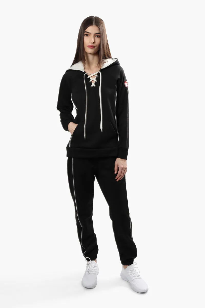 Canada Weather Gear Sherpa Lined Lace Up Hoodie - Black sold by Fairweather product image thumbnail 2