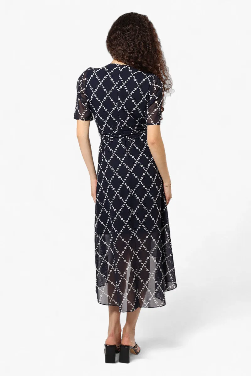 Limite Floral Belted Crossover Maxi Dress - Navy sold by Fairweather product image thumbnail 4