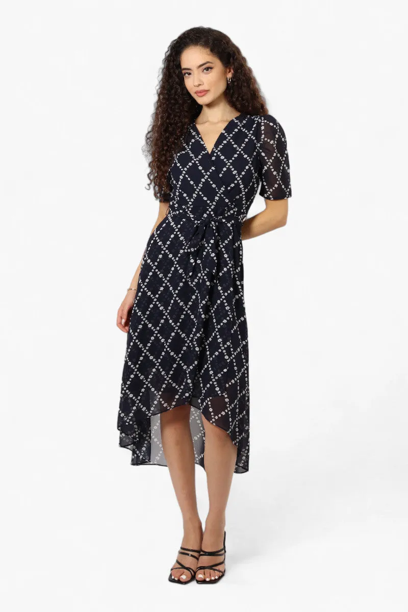 Limite Floral Belted Crossover Maxi Dress - Navy sold by Fairweather product image thumbnail 2