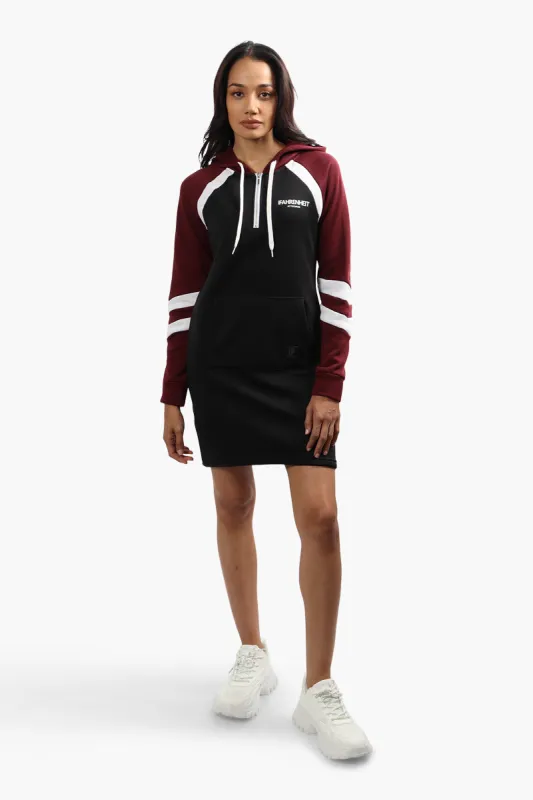 Fahrenheit Half Zip Tunic Hoodie - Black sold by Fairweather