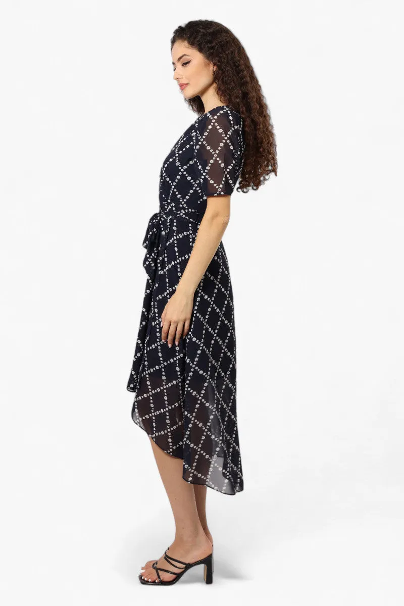 Limite Floral Belted Crossover Maxi Dress - Navy sold by Fairweather product image thumbnail 3